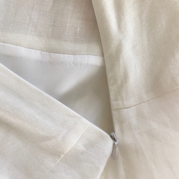 Carole Little floral abstract watercolor linen skirt size 6 modest art to wear - Picture 12 of 13